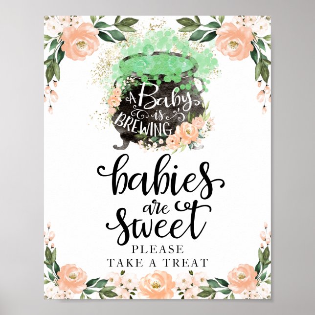 Babies are Sweet Halloween Girl Baby Shower Sign (Front)
