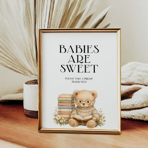 Babies Are Sweet New Chapter Bear Baby Shower Poster