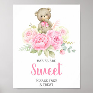 Babies are Sweet Pink Bear sign