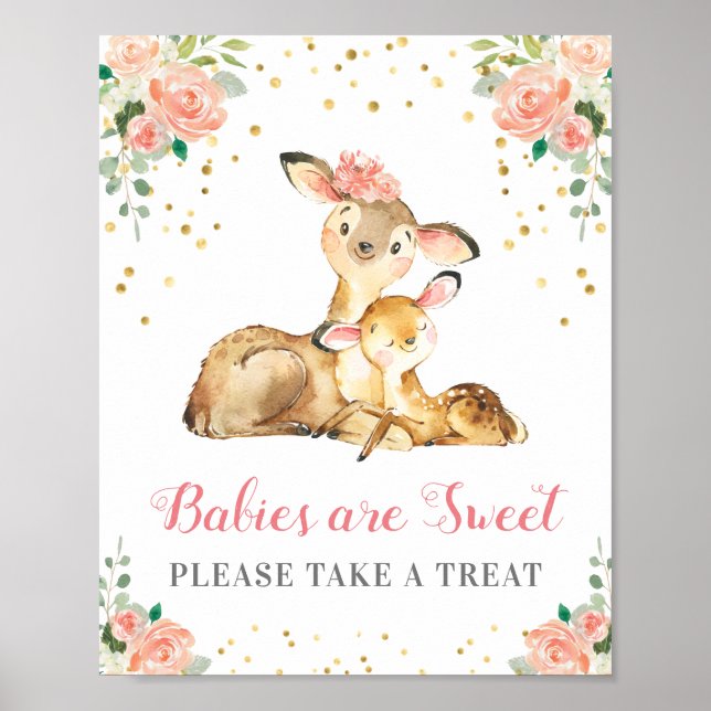 Babies are Sweet Please Take a Treat Baby Shower Poster (Front)