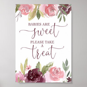 Babies are sweet please take a treat favours sign