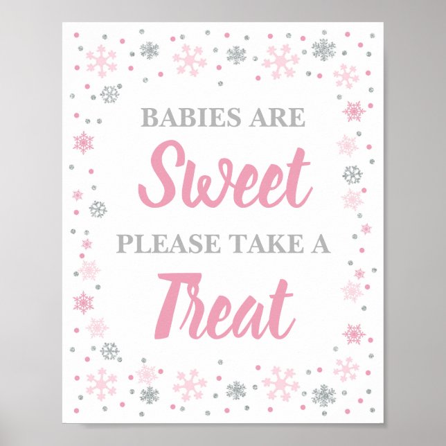 Babies Are Sweet Please Take a Treat Sign Winter (Front)