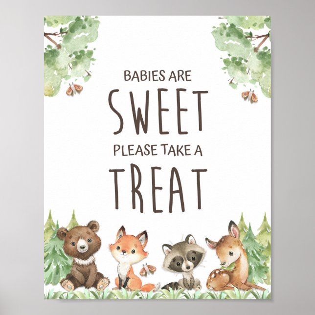 Babies are Sweet Please Take a Treat Woodland Sign (Front)
