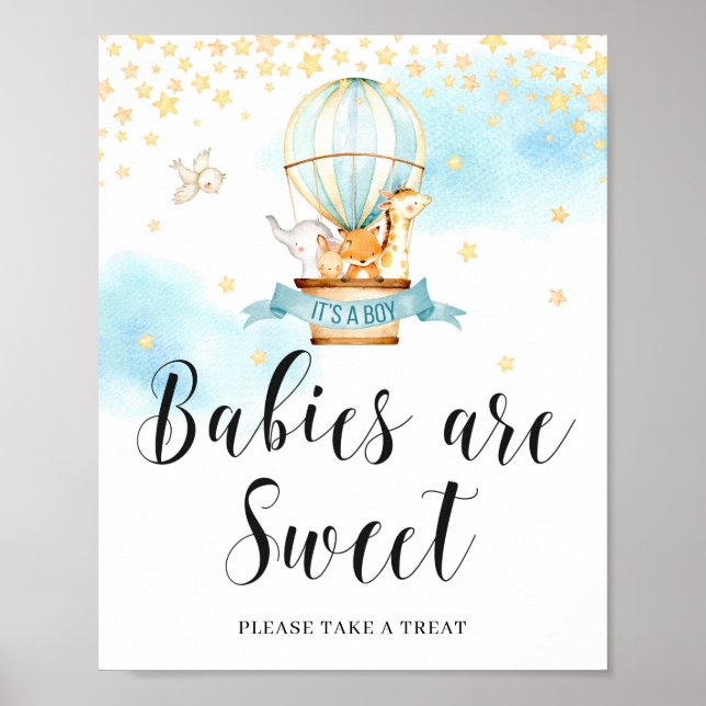 Babies are sweet sign Baby Shower hot air balloon (Front)