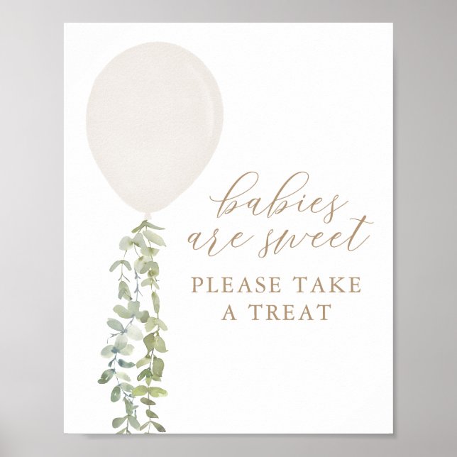 Babies Are Sweet Take a Treat Balloon Baby Shower  Poster (Front)