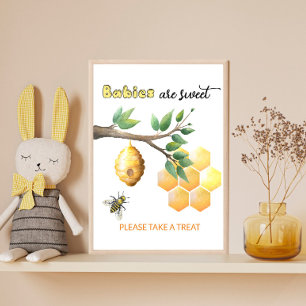 Babies are sweet take a treat poster