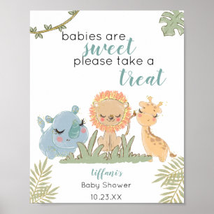 Babies are Sweet Take a Treat Safari Animal Poster