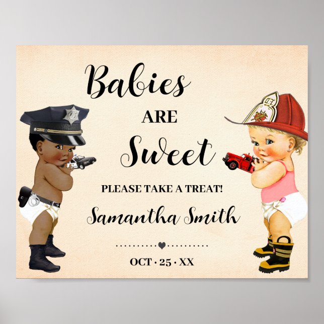 Babies are Sweet Take Treat Little Recruit Shower Poster (Front)