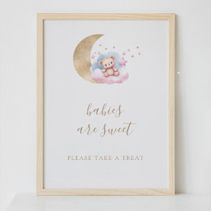 Babies Are Sweet Watercolor Bear Baby Shower Sign