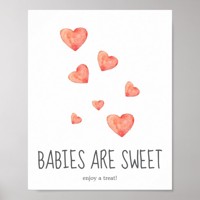 Babies Are Sweet Watercolor Treats Sign (Front)
