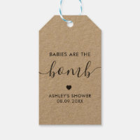 Babies are the Bomb Gift Tag, Kraft Baby Shower