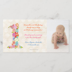 Babies Baby 1st Birthday Thank You Photo Card