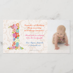 Babies Baby 1st Birthday Thank You Photo Card