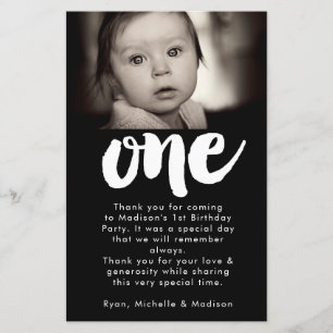 Babies Baby 1st Birthday Thank You Photo Card