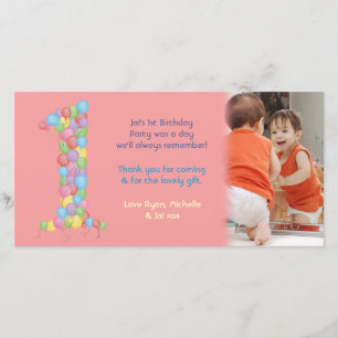 Babies Baby 1st Birthday Thank You Photo Card