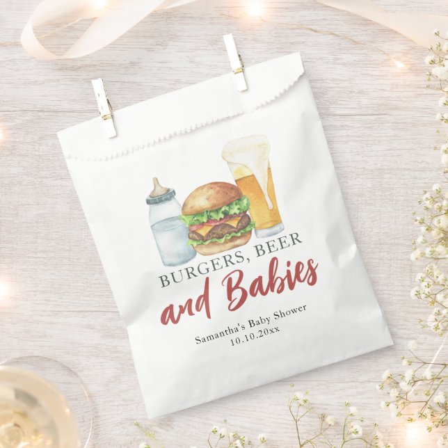 Babies, Burgers and Beer Baby shower  Favour Bags (Clipped)
