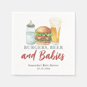 Babies, Burgers and Beer Baby shower  Napkin