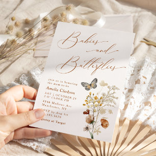 Babies & Butterflies Elegant Baby Shower Invitation