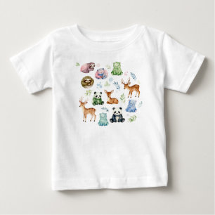 Babies cute watercolor animals baby T-Shirt