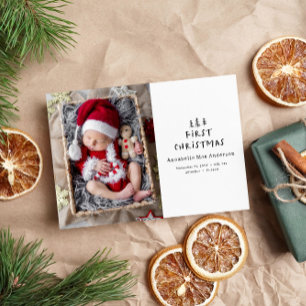 babies first christmas elegant drawn tree photo holiday card