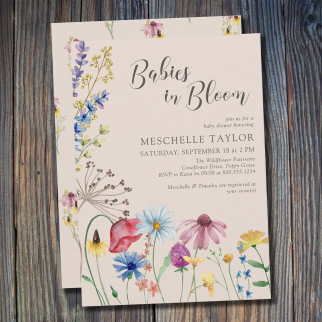 Babies in Bloom Country Wildflower Baby Shower Invitation (Creator Uploaded)