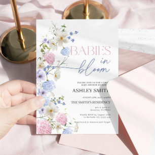 Babies in Bloom Invitation Twins Baby Shower