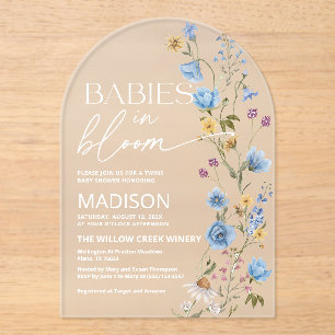 Babies in Bloom    Twins Baby Shower  Acrylic Invitations