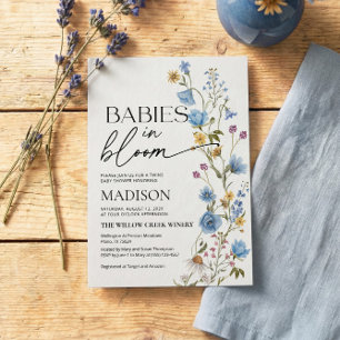 Babies in Bloom    Twins Baby Shower Invitation