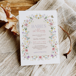 Babies in Bloom Wildflower Twin Baby Shower Invitation