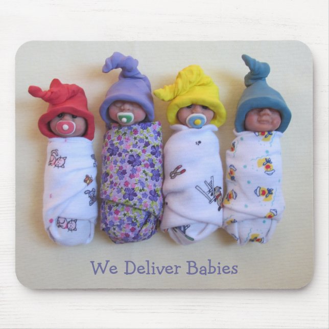 Babies in Clay: Midwife, Doctors: Deliver Baby Mouse Mat (Front)