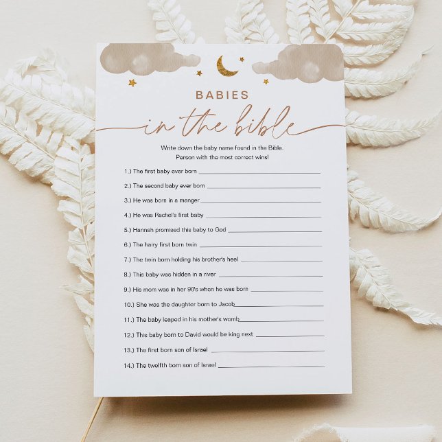 Babies In The Bible Twinkle Star Baby Shower Game  Invitation (Creator Uploaded)