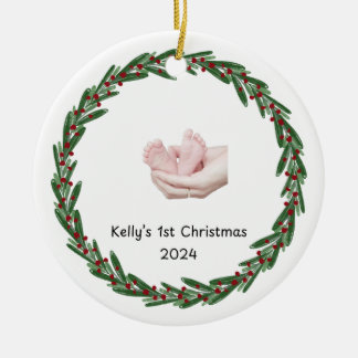 Babies (Kelly’s) 1st Christmas Custom Babies Name Ceramic Tree Decoration