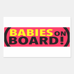 Babies On Board Print Rectangular Sticker