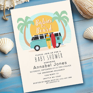 Babies on Board Van Gender-Neutral Baby Shower  Invitation