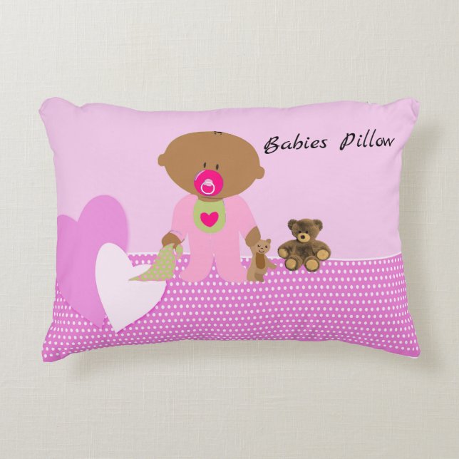 Babies Pillow Design in Pinks Girl (Front)
