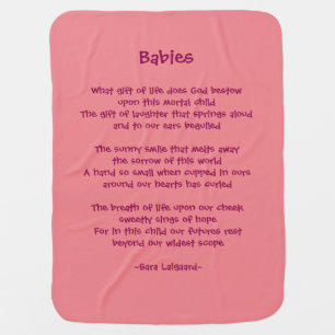 Babies poem baby blanket