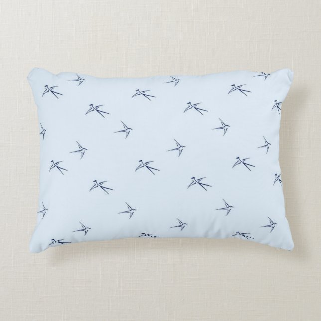 Babies: Swallows/Blue (AP.SW.B.) -  Decorative Cushion (Front)