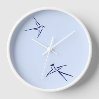 Babies: Swallows/Blue -  Clock