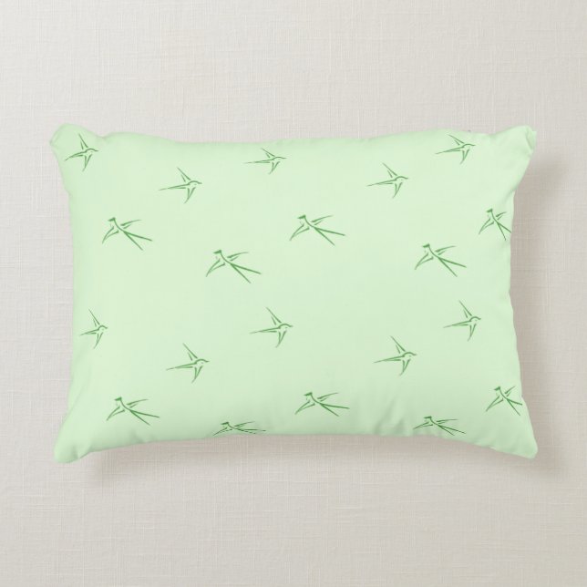 Babies: Swallows/Green (AP.SW.AP.G.) - Decorative Cushion (Front)