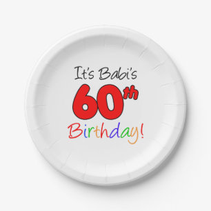 Babi's 60th Birthday Czech Grandma Paper Plate