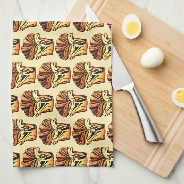 Babka Chocolate Bread Slice Loaf Jewish Bakery Tea Towel (Quarter Fold)
