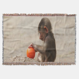 Baboon Baby Throw Blanket