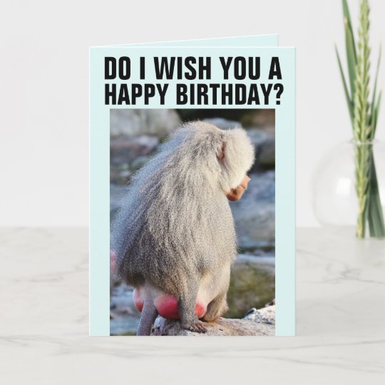 BABOON BUTT FUNNY BIRTHDAY CARDS, RED &amp; SWOLLEN CARD | Zazzle.co.uk