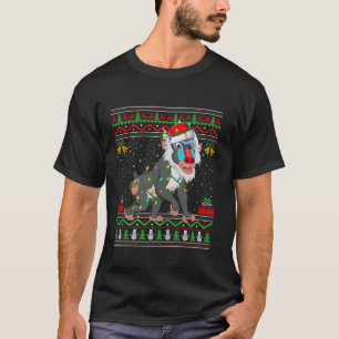Baboon Christmas Lights Santa Ugly Sweater Xmas