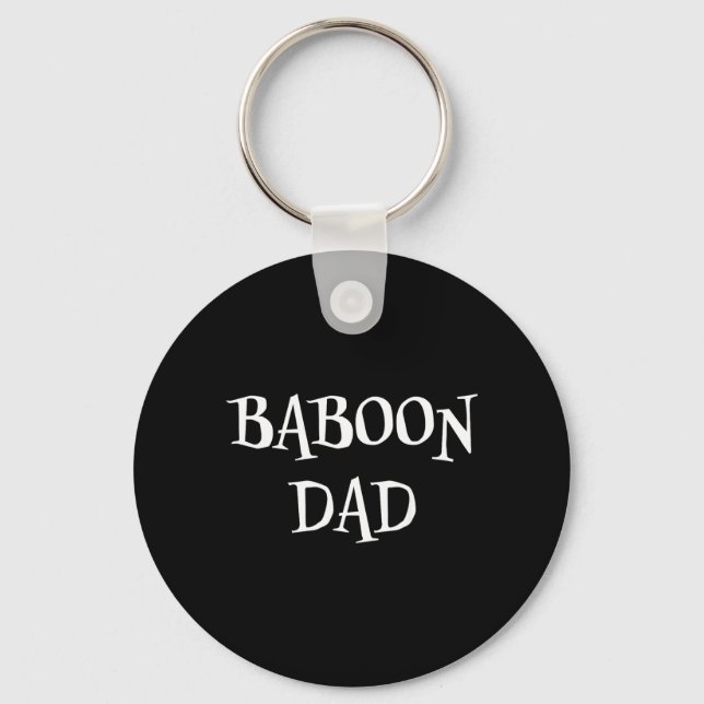 Baboon Dad Funny Cute Halloween Baboon Lover Scary Key Ring (Front)