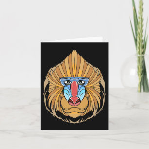Baboon Face Halloween Scary Baboon Monkey Card