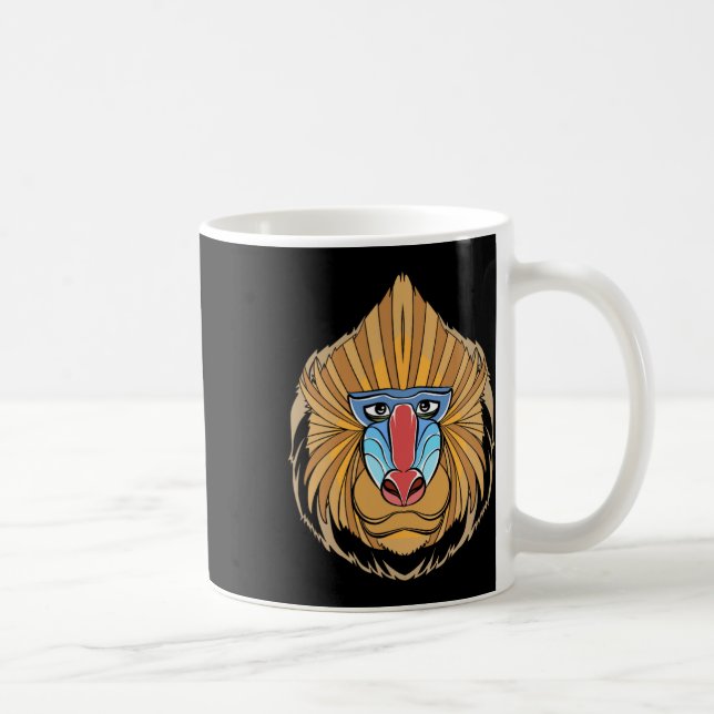 Baboon Face Halloween Scary Baboon Monkey  Coffee Mug (Right)