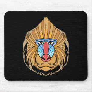 Baboon Face Halloween Scary Baboon Monkey Mouse Mat