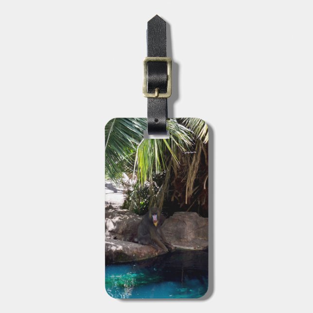 Baboon In Paradise, Luggage Tag (Front Vertical)