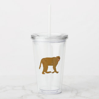 Baboon monkey art acrylic tumbler